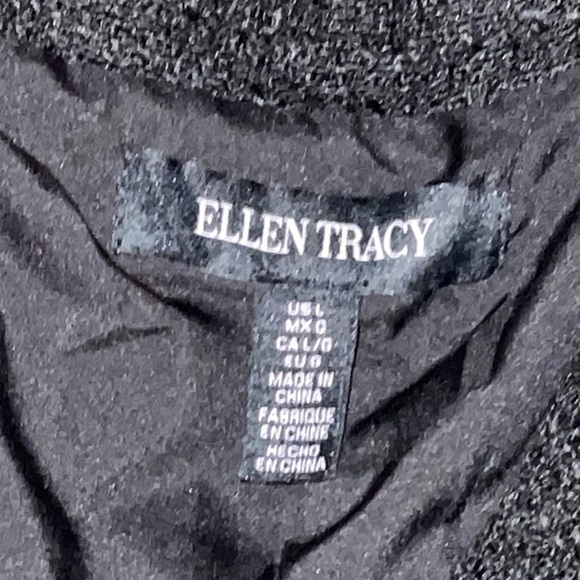 Ellen Tracy Contrast Trim Tweed Blazer NWT Black L old money sailor chic preppy - Picture 9 of 11